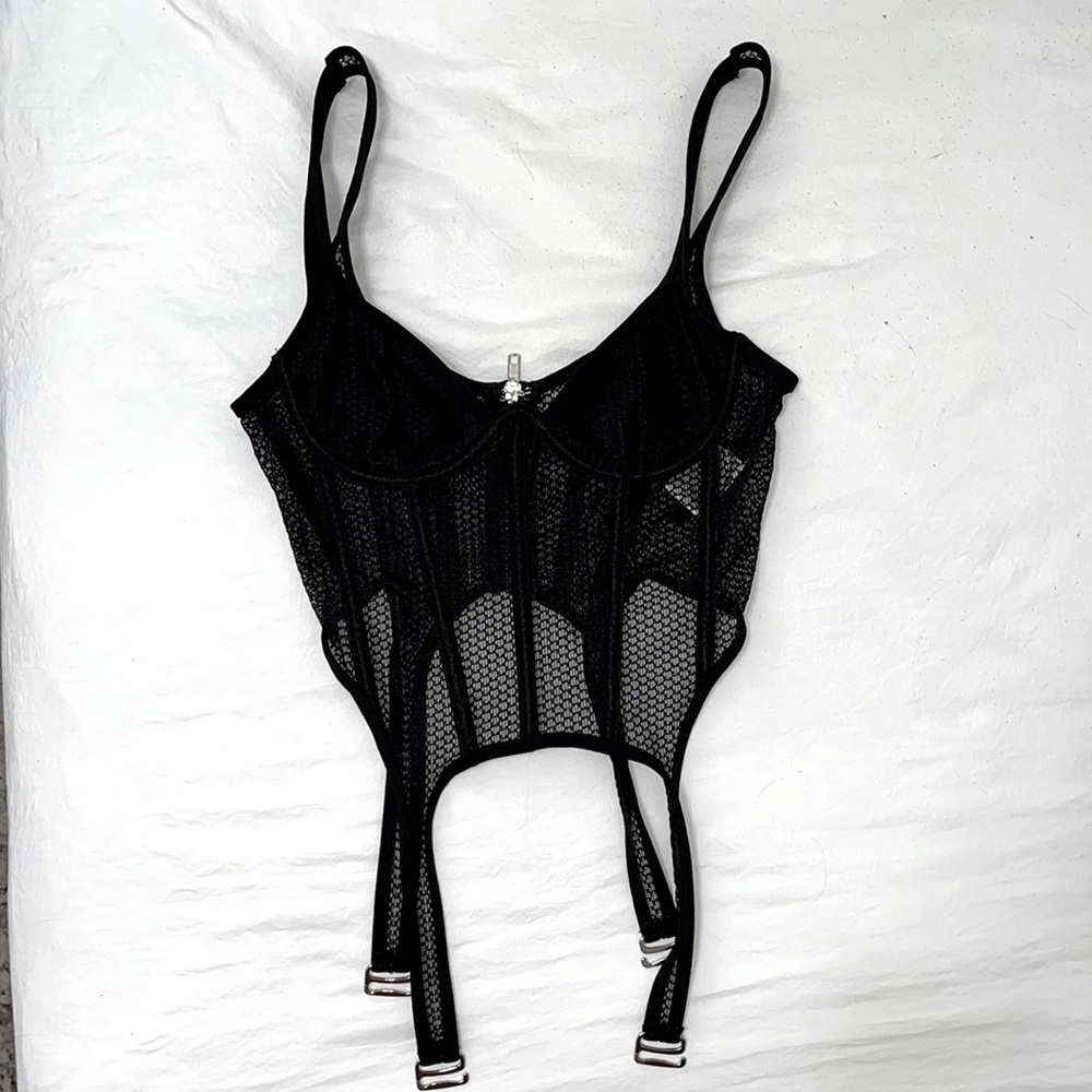 White fox bustier top